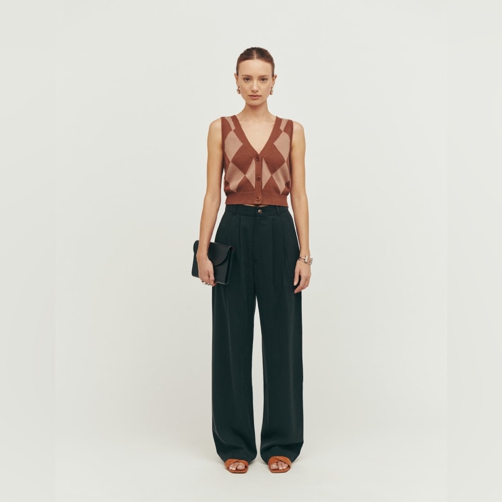 NWT Reformation Petites Mason Pant Black - Picture 4 of 6